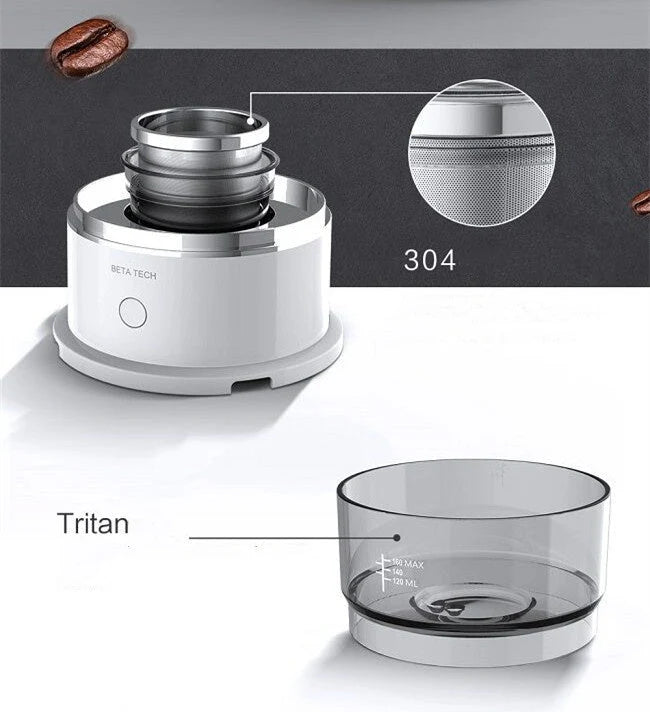 Smart Coffee Maker – Portable Battery Powered with Stainless Steel Filter
